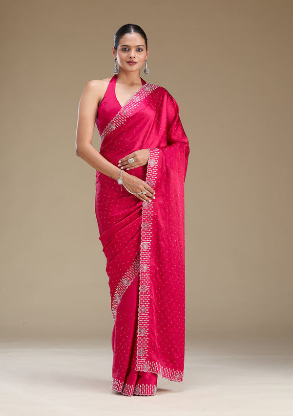 Rani Pink Swarovski chinon silk