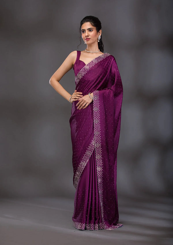 Wine Swarovski chinon silk